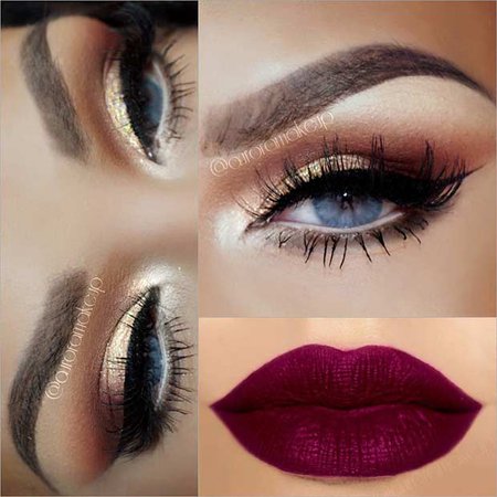 Gold Eyeshadow & Red Lips
