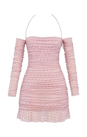 'Estella' Soft Pink Crystallised Dress
