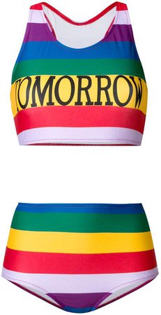 Tomorrow rainbow stripe two-piece swimsuit