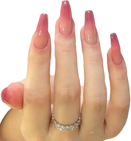 pink gradient french tip nails