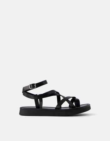 Flat multi strap sandals - New - Women | Bershka