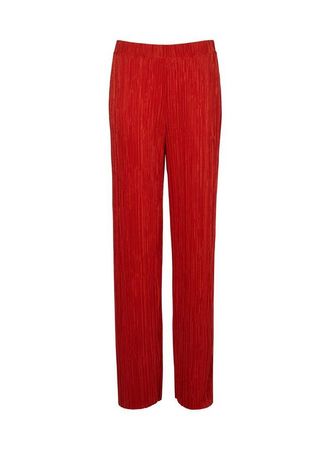 Red Plisse Palazzo Trousers | Dorothy Perkins