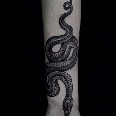 TamyAntunes | #TaviaJucksch #BlackWork #DotWork #Pontilhismo #tatuadorasbrasileiras #TatuadorasDoBrasil #cobra #serpente #snake | Tattoodo