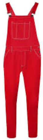 red dungarees