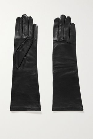 Black Celia leather gloves | Agnelle | NET-A-PORTER