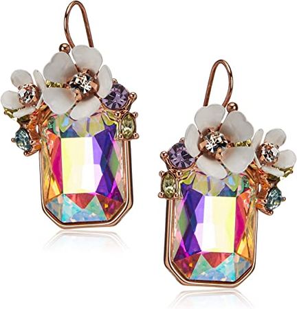 Flower Cluster Stone Drop Earrings : Clothing, Shoes & Jewelry