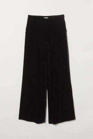 Silk-blend Velvet Pants - Black
