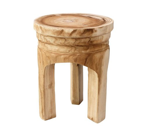 Roselle Wood Accent Stool | Side Table | Pottery Barn