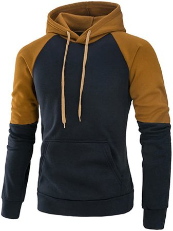 Mooncolour Mens Contrast Color Pullover Fleece Hoodie Cozy Sport Outwear (Medium, Khaki Camo) at Amazon Men’s Clothing store