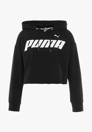 Puma MODERN SPORTS HOODY - Jersey con capucha - black/white - Zalando.es