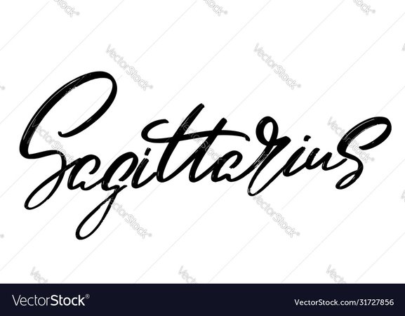 Sagittarius hand drawn lettering isolated Vector Image