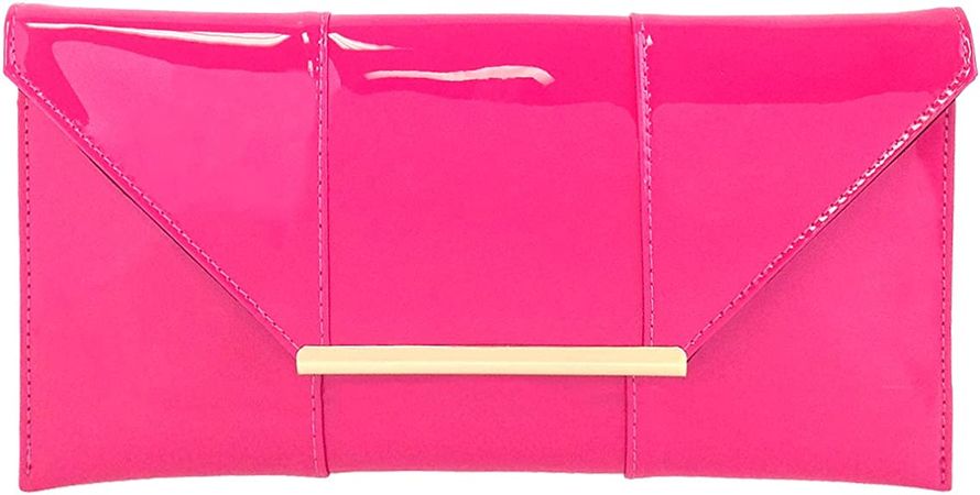 Faux Patent Leather Envelope Candy Clutch, Fuchsia: Handbags: Amazon.com