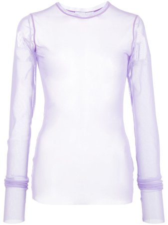 Shop purple AMBUSH sheer long-sleeved top with Express Delivery - Farfetch