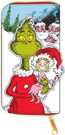 Amazon.com: Loungefly Dr. Seuss The Grinch Loves The Holidays Zip Around Wallet, Multi, One Size : Clothing, Shoes & Jewelry