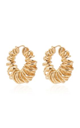 Bottega Veneta Gold-Plated Spiral Hoop Earrings By Bottega Veneta | Moda Operandi