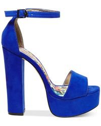 Lyst - Madden Girl Wallflwr Two-piece Platform Sandals in Blue