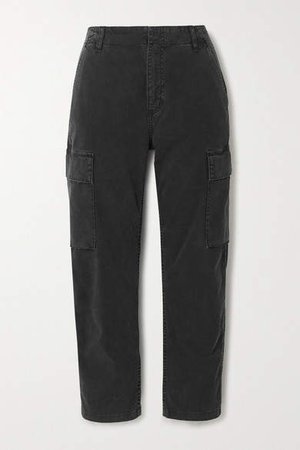 Gaia Cotton-blend Twill Straight-leg Cargo Pants - Black