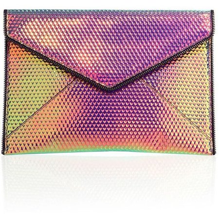Rebecca Minkoff Leo Hologram Leather Envelope Clutch