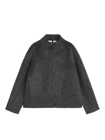 Short Alpaca Blend Jacket - Grey - Jackets & Coats - ARKET NO