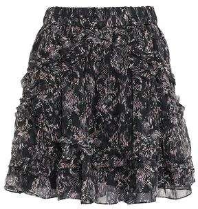 Tiered Printed Georgette Mini Skirt