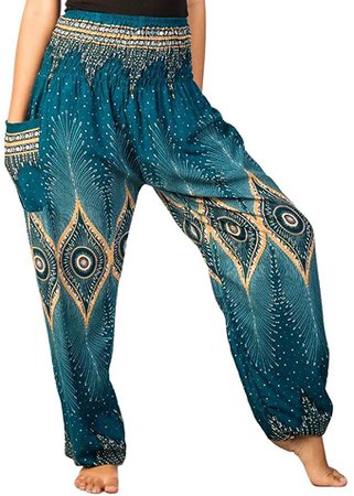 Amazon.com: LOFBAZ Harem Yoga Pants for Women S-4XL Hippie Boho PJs Lounge Beach Print Plus: Clothing