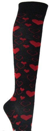 black socks with hearts