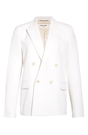 Saint Laurent White Wool Blazer | Nordstrom