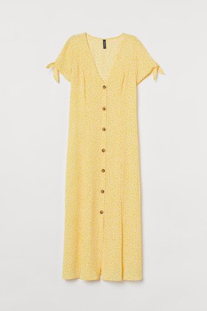 Patterned Dress - Yellow/small flowers - Ladies | H&M US