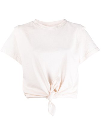Shop Isabel Marant pleat detail knotted T-shirt with Express Delivery - FARFETCH