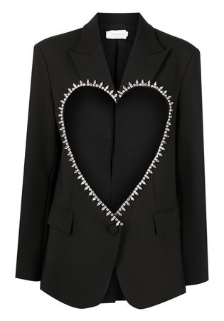 black heart cutout blazer jacket