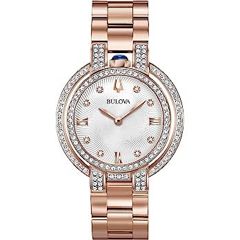 Amazon.com: Bulova Womens Analogue Quartz Watch with Stainless Steel Strap 98R250 : Clothing, Shoes & Jewelry