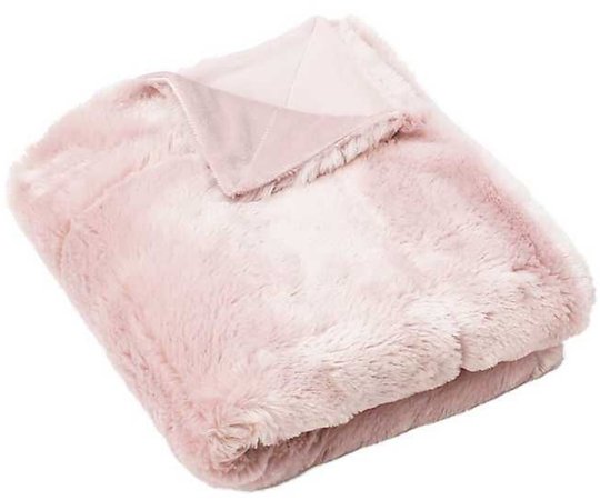 Pink plush throw blanket