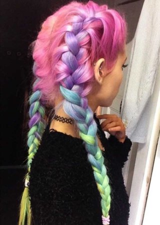 rainbow french braids