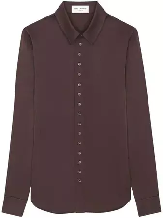 Saint Laurent long-sleeve Silk Shirt - Farfetch