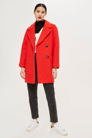 Seamed Boucle Coat - Jackets & Coats - Clothing - Topshop