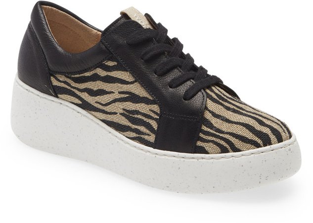 Zebra Print Wedge Sneaker