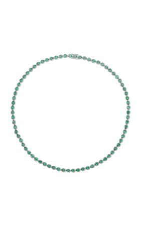 18k Yellow Gold Bezeled Pear-Shaped Emerald Choker Necklace By Anita Ko | Moda Operandi
