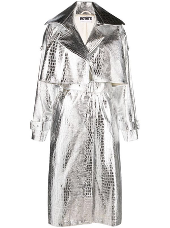rotate Silver print coat