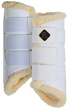 Amazon.com: Kavallerie Dressage Horses Boots: Fleece-Lined Faux Leather Woof Brushing Boots for Training, Jumping, Riding, Eventing - Quick Wear for Breathable, Lightweight & Impact-Absorbing Wrap White: Clothing