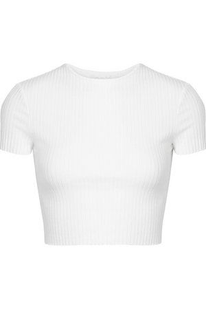 calé | Esmée cropped ribbed stretch-jersey T-shirt | NET-A-PORTER.COM