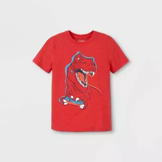 Boys' Dinosaur Gamer Graphic Short Sleeve T-Shirt - Cat & Jack™ Red : Target