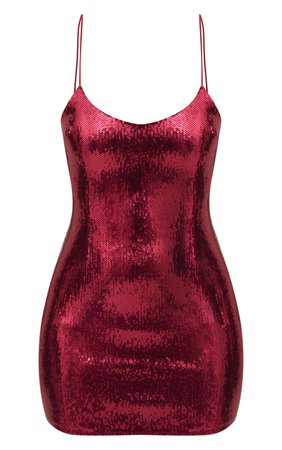 PrettyLittleThing x Kourtney Kardashian Strappy Sequin Bodycon Dress