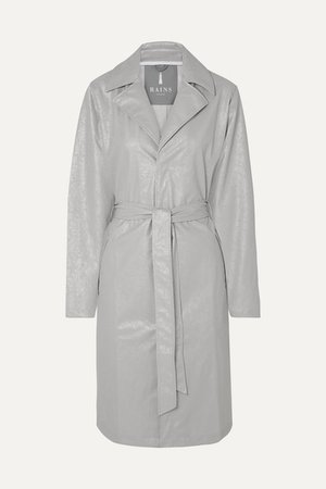 Rains | Belted cracked-PU trench coat | NET-A-PORTER.COM