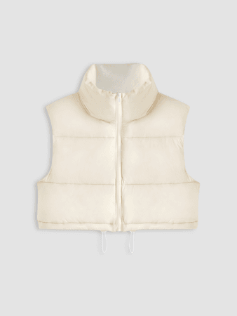 Cream Puff Cropped Puffer Vest $32
