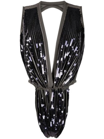 Shop Rick Owens Gia sequin-embellished bodysuit with Express Delivery - FARFETCH