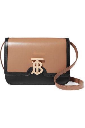 Burberry | TB two-tone leather shoulder bag | NET-A-PORTER.COM