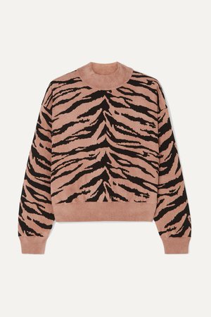 Beige Jacquard-knit sweater | Alaïa | NET-A-PORTER