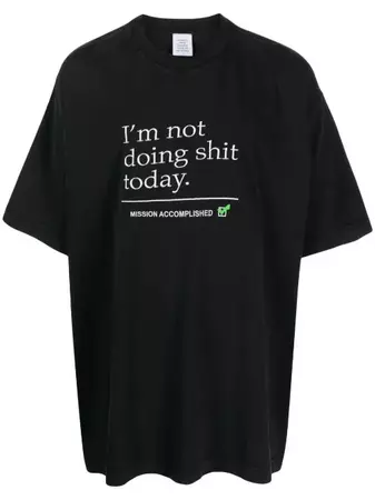 VETEMENTS slogan-print Cotton T-shirt - Farfetch