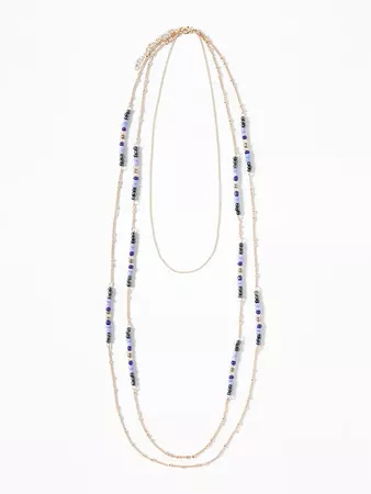 Long Multi-Beaded Chain Necklace for Women | Old Navy