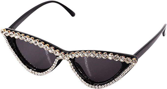 Amazon.com: Naimo Sparkling Crystal Cat Eye Sunglasses UV Protection Rhinestone Sunglasses : Clothing, Shoes & Jewelry